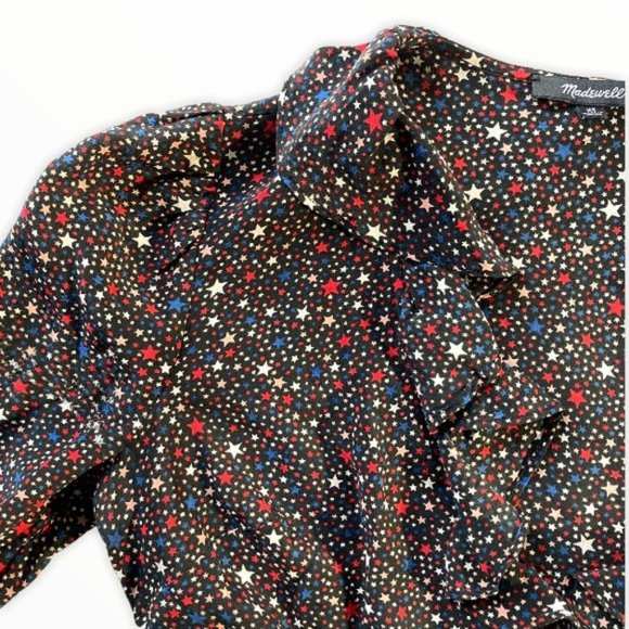 Madewell Silk Blouse Starry Night Size XS - Picture 8 of 15